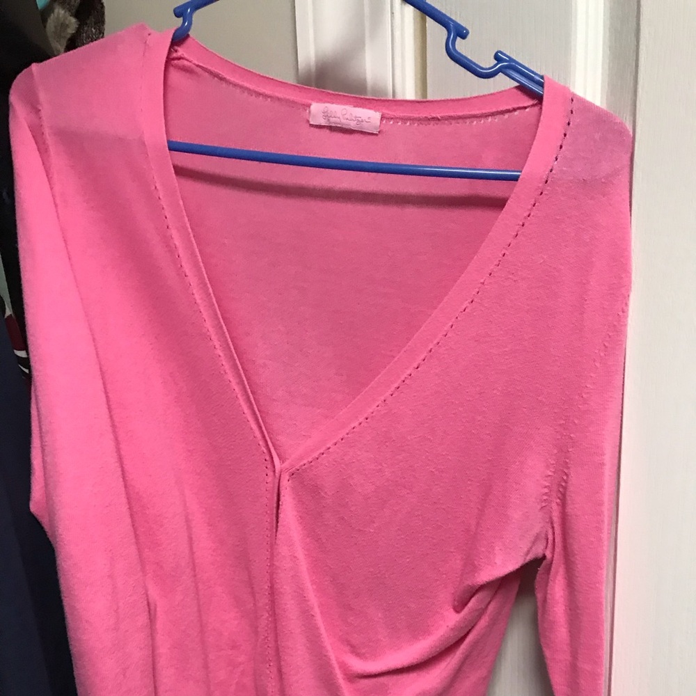 Lily Pulitzer hot pink long sleeve sweater